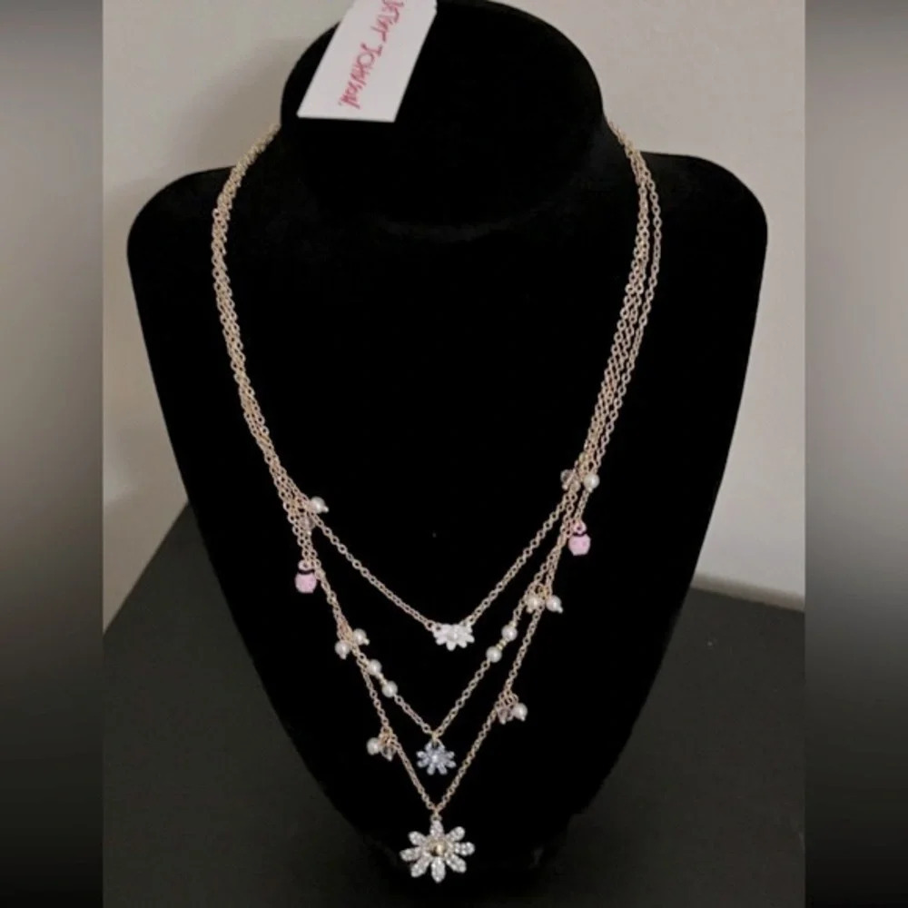 BETSEY JOHNSON ‘Ooh a Daisy’ Mixed Metals Crystals & Bumblebee Necklace NEW NWT